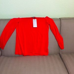 Satin Mathews Off Shoulder long sleeve top